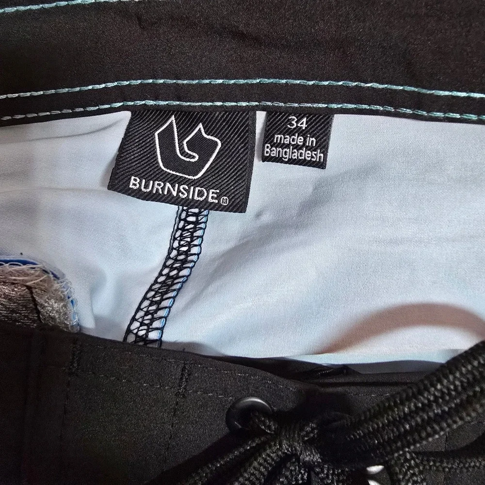 NWT‎ Burnside Men's Blue Gradient Board Shorts Quick Dry Stretch Size 34